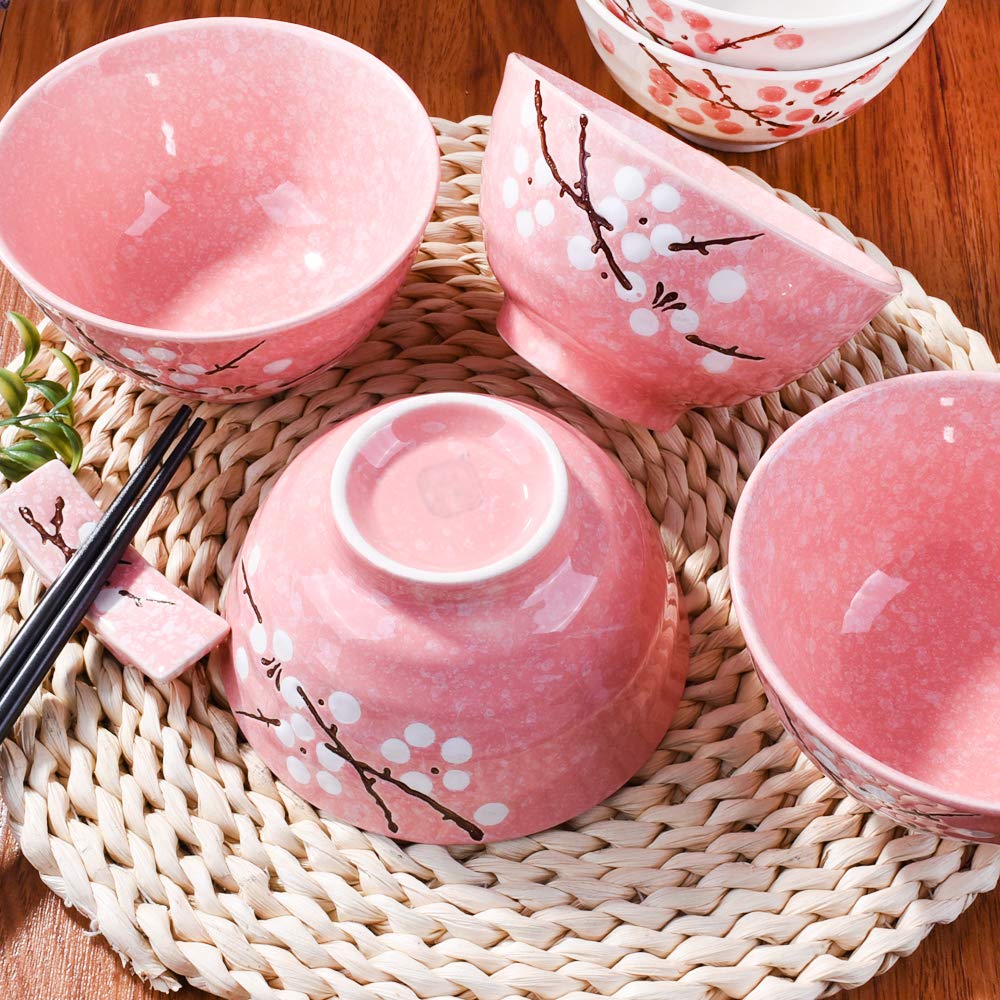 Amazon.com: Whitenesser Japanese Rice Bowls Set of 4 - Japanese